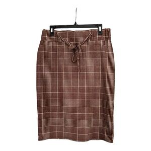 Classic Concepts brown plaid patterned skirt